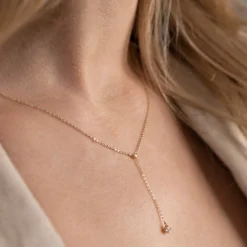 ELENORA CRYSTAL SOLID GOLD NECKLACE - Sisi Copenhagen