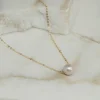 ELIZA PEARL SOLID GOLD NECKLACE