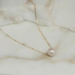 ELIZA PEARL SOLID GOLD NECKLACE