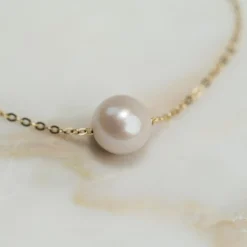 ELIZA PEARL SOLID GOLD NECKLACE