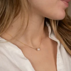 ELIZA PEARL SOLID GOLD NECKLACE
