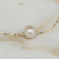 ELIZA PEARL SOLID GOLD NECKLACE
