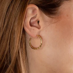 ELMA LARGE GOLDEN CREOL EARRING