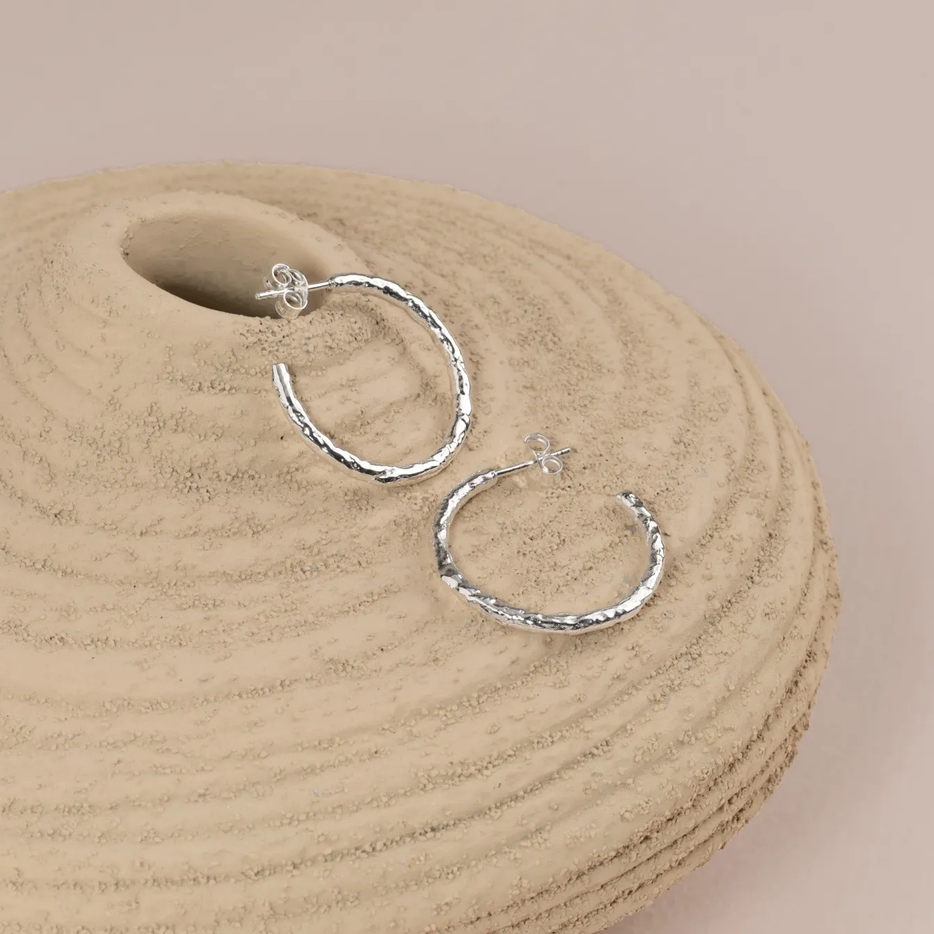 ELMA LARGE SILVER CREOL EARRING