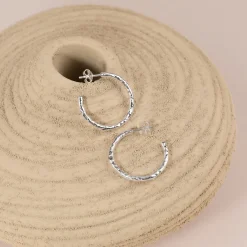 ELMA LARGE SILVER CREOL EARRING