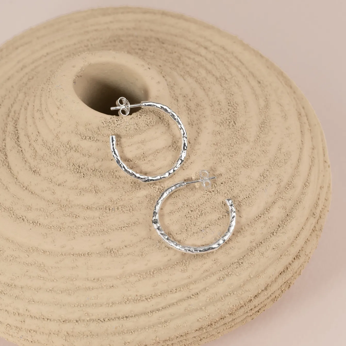 ELMA LARGE SILVER CREOL EARRING