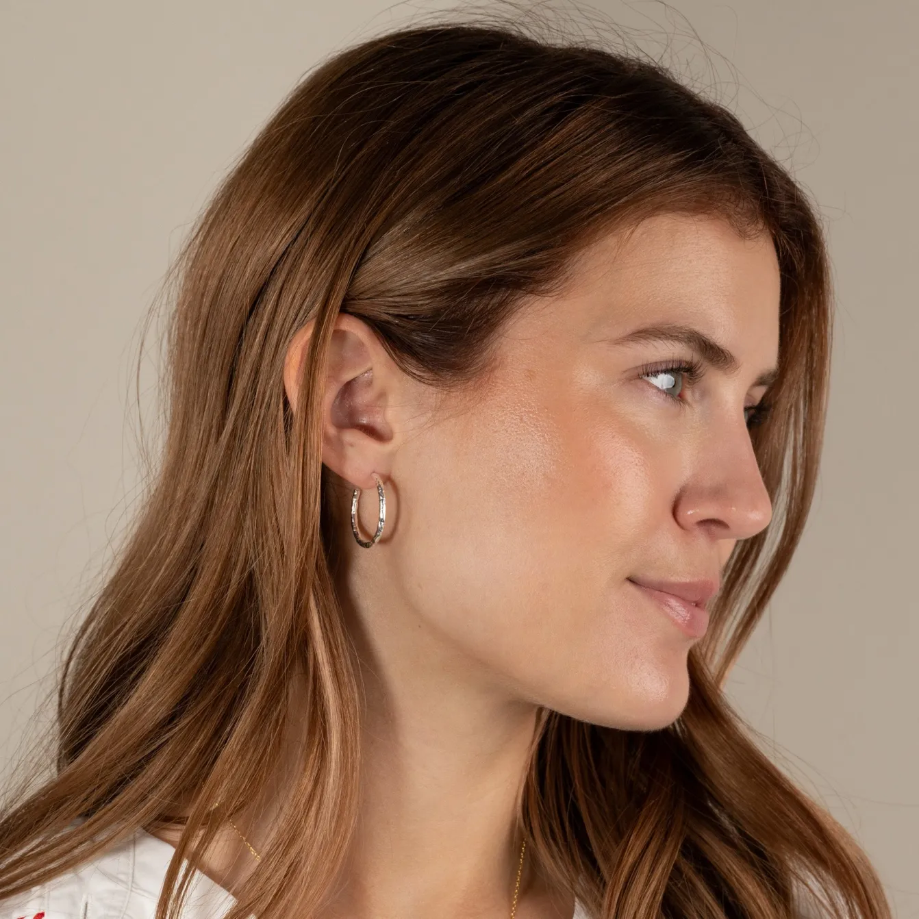ELMA LARGE SILVER CREOL EARRING