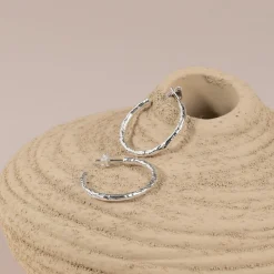ELMA LARGE SILVER CREOL EARRING