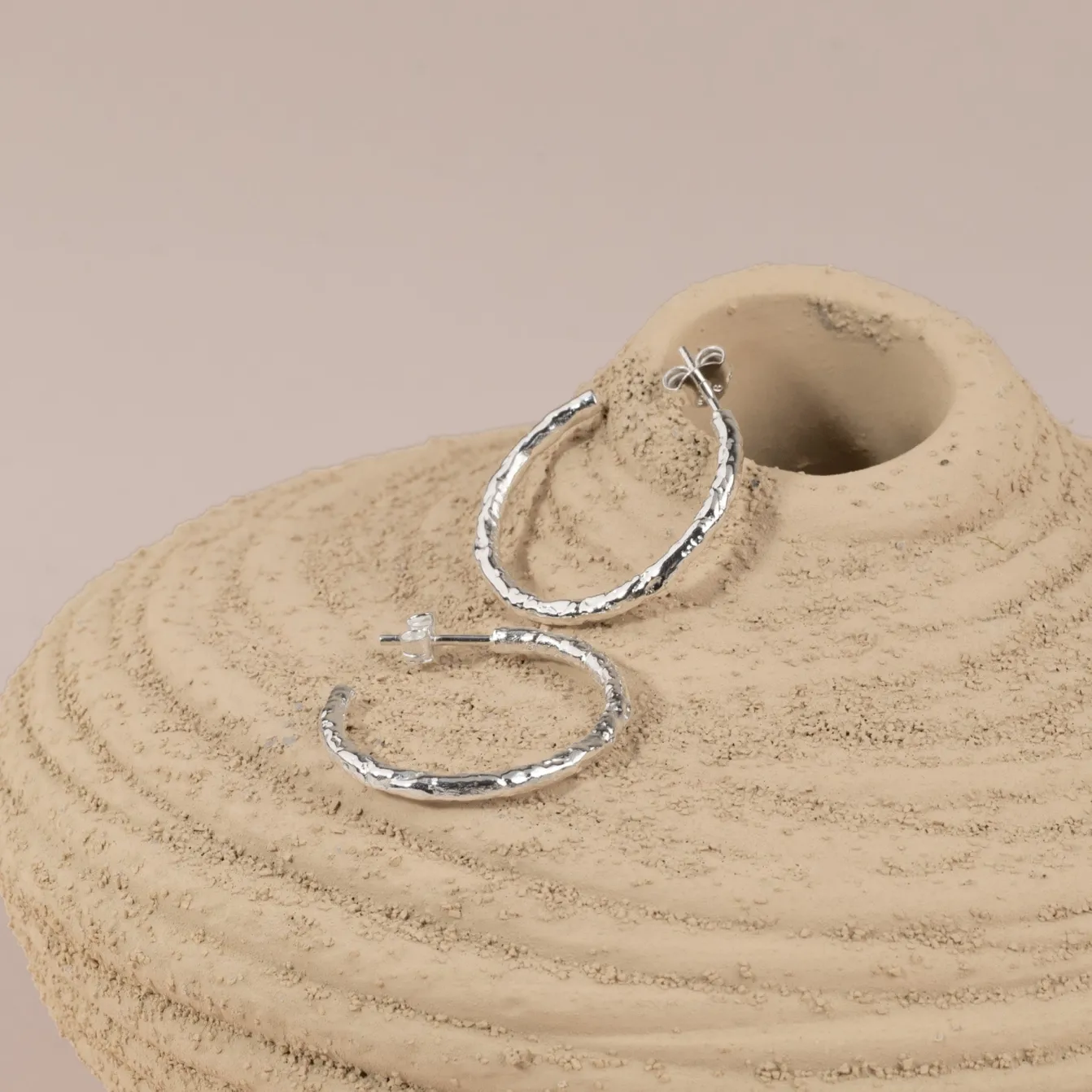 ELMA LARGE SILVER CREOL EARRING