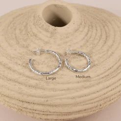 ELMA LARGE SILVER CREOL EARRING
