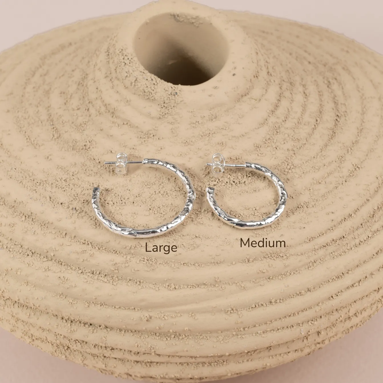 ELMA LARGE SILVER CREOL EARRING