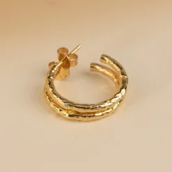 ELMA MEDIUM GOLDEN CREOL EARRING