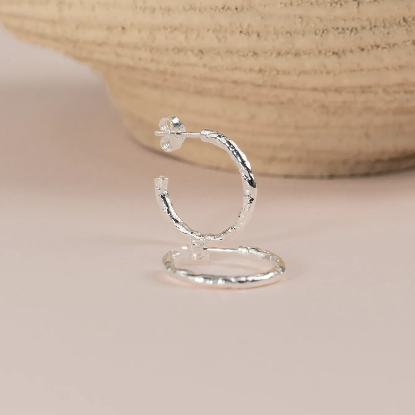ELMA MEDIUM SILVER CREOL EARRING