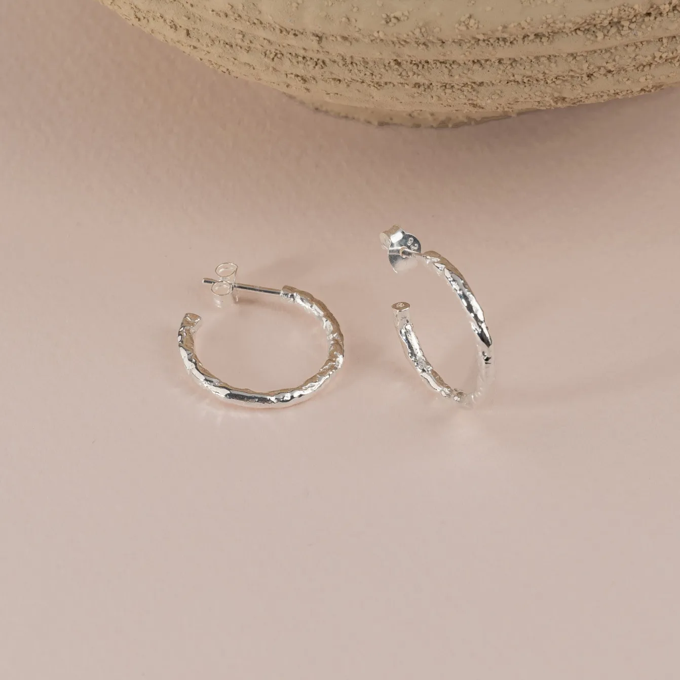 ELMA MEDIUM SILVER CREOL EARRING