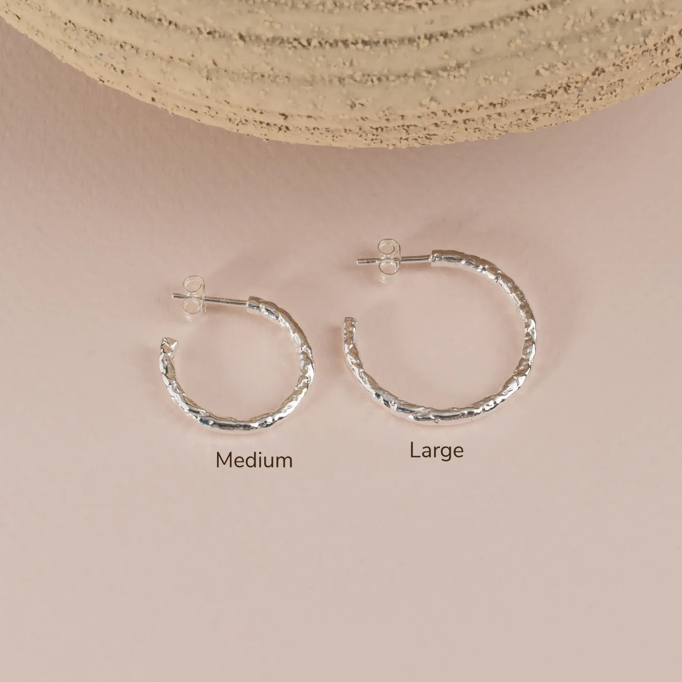ELMA MEDIUM SILVER CREOL EARRING