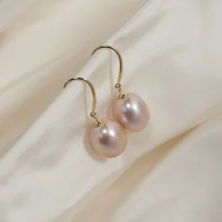 ELSIE PINK PEARL SOLID GOLD EARRING