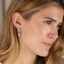 ELSIE PINK PEARL SOLID GOLD EARRING