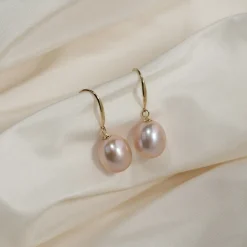 ELSIE PINK PEARL SOLID GOLD EARRING