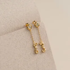 EMILIA BLUE TOPAZ GOLDEN EARRING