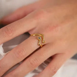 EMILIA BLUE TOPAZ GOLDEN RING