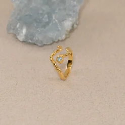 EMILIA BLUE TOPAZ GOLDEN RING
