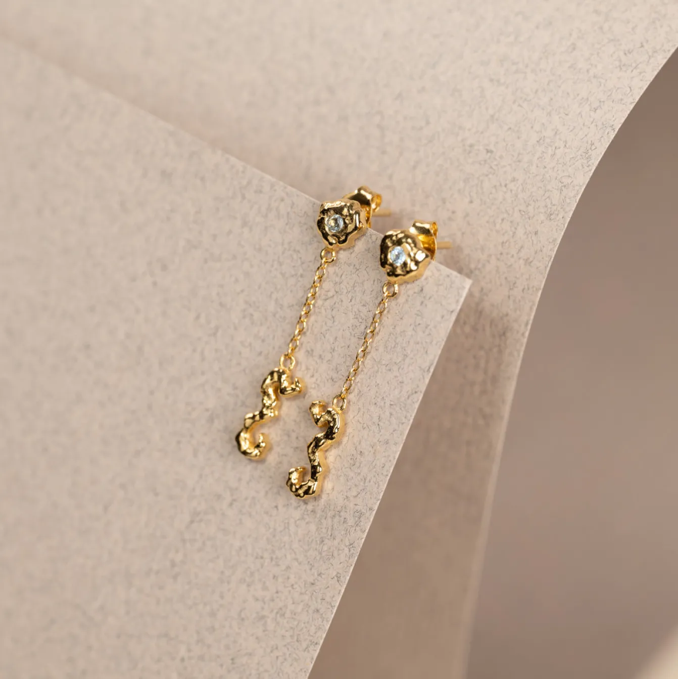 EMILIA BLUE TOPAZ GOLDEN EARRING