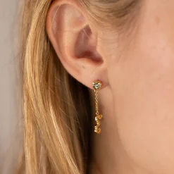 EMILIA BLUE TOPAZ GOLDEN EARRING