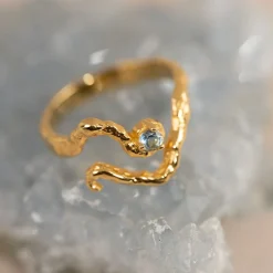 EMILIA BLUE TOPAZ GOLDEN RING