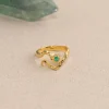 EMILIA GREEN AGATE GOLDEN RING