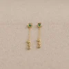 EMILIA GREEN AGATE GOLDEN EARRING