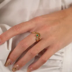EMILIA GREEN AGATE GOLDEN RING