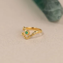 EMILIA GREEN AGATE GOLDEN RING