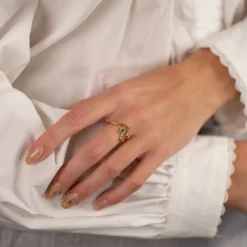 EMILIA GREEN AGATE GOLDEN RING