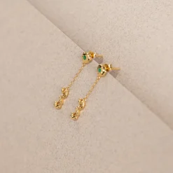 EMILIA GREEN AGATE GOLDEN EARRING