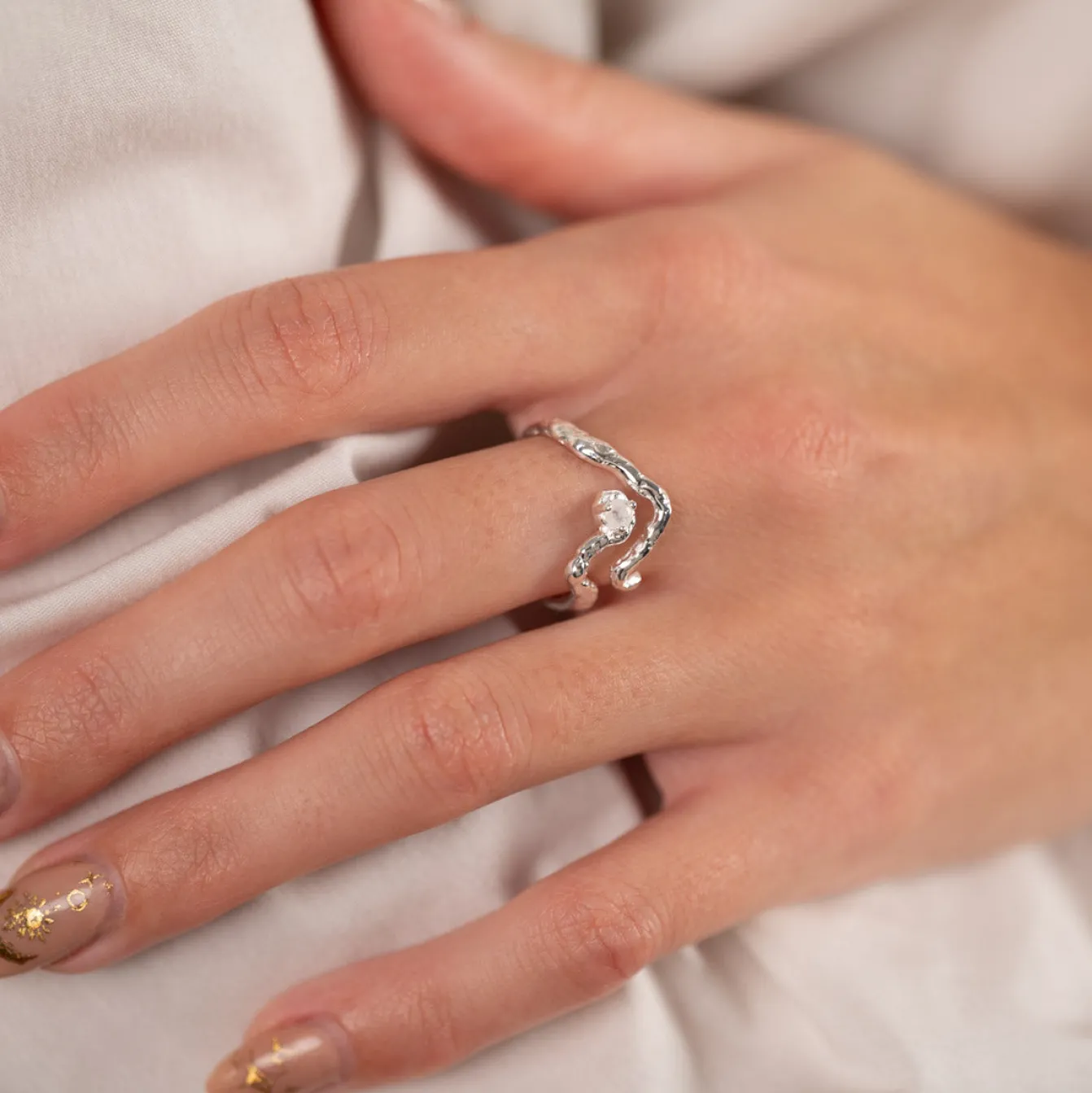 EMILIA MOONSTONE SILVER RING
