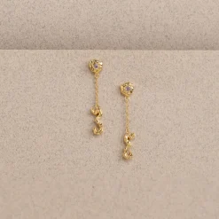 EMILIA PURPLE AMETHYST GOLDEN EARRING