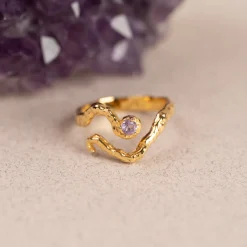 EMILIA PURPLE AMETHYST GOLDEN RING