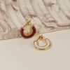 EMMA BORDEAUX ROSE SMALL GOLDEN CREOL EARRING - Sisi Copenhagen