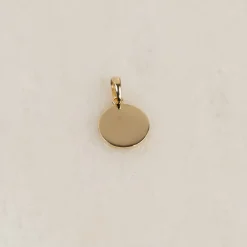 ENGRAVEABLE ROUND SOLID GOLD PENDANT - 12mm