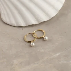 ENYA PEARL SOLID GOLD EARRING