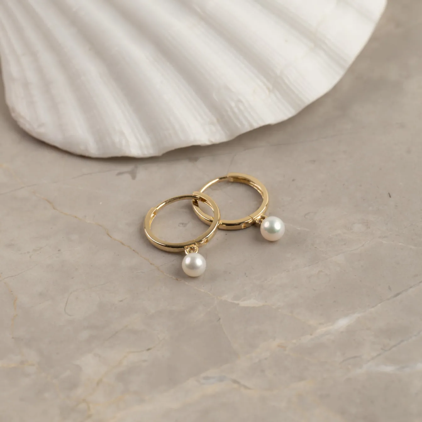 ENYA PEARL SOLID GOLD EARRING