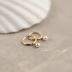 ENYA PEARL SOLID GOLD EARRING