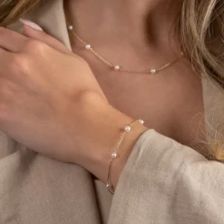 ERICA PEARL SOLID GOLD BRACELET - Sisi Copenhagen