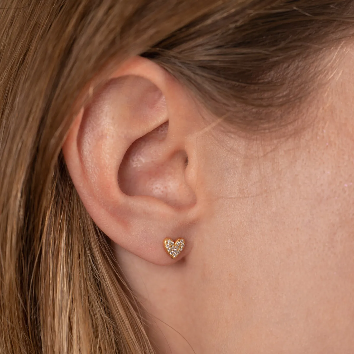 ESME CRYSTAL GOLDEN STUD EARRING - Sisi Copenhagen