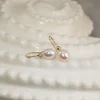 EVA PEARL SOLID GOLD HOOK EARRING