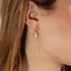 EVIE PEARL GOLDEN DROP EARRING