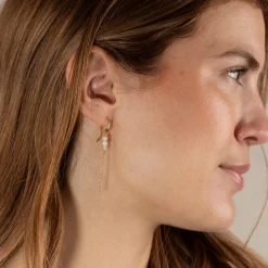 EVIE PEARL GOLDEN DROP EARRING