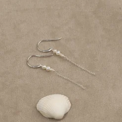 EVIE PEARL SILVER DROP EARRING