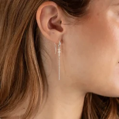 EVIE PEARL SILVER DROP EARRING