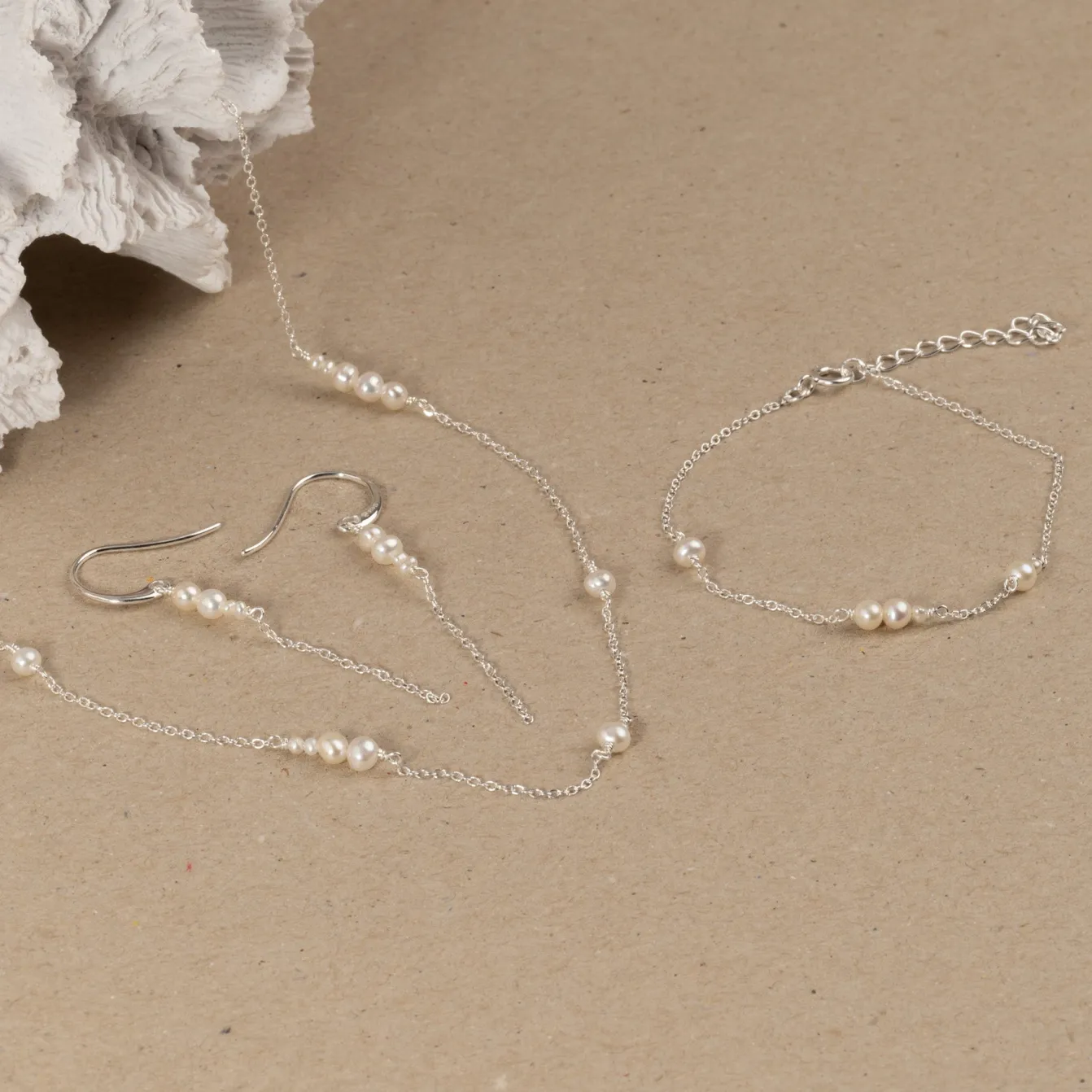 EVIE PEARL SILVER DROP EARRING